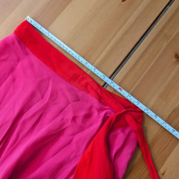 Farm Rio Tiered Midi Wrap Skirt L - Picture 3 of 6